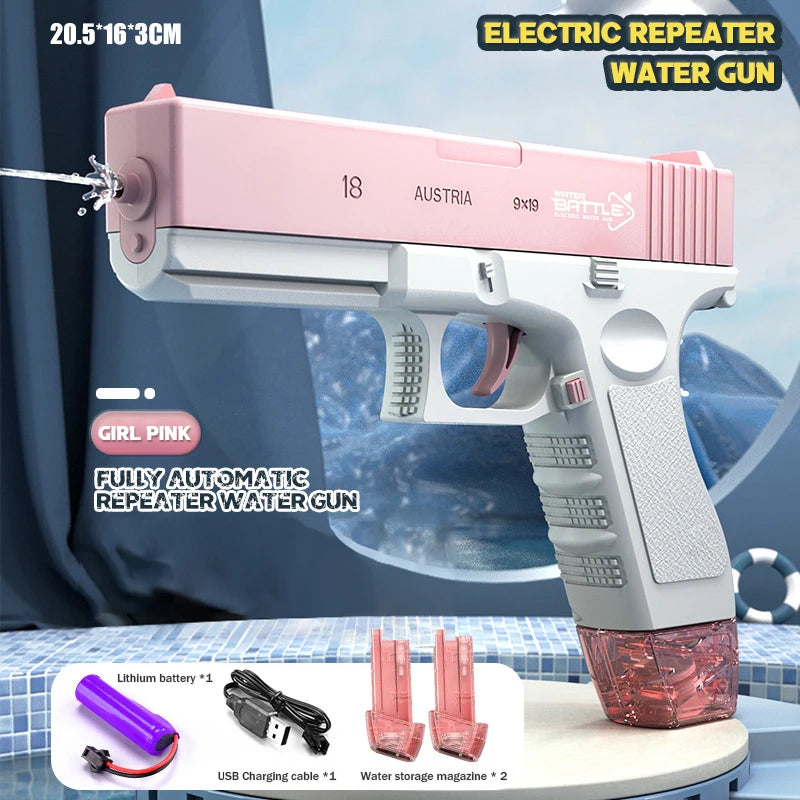Fully Automatic Electric Water Gun Rechargeable Long-Range Continuous Firing Space Party Game Splashing Kids Toy Boys Gift
