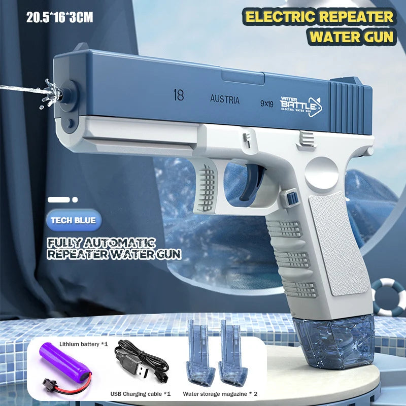 Fully Automatic Electric Water Gun Rechargeable Long-Range Continuous Firing Space Party Game Splashing Kids Toy Boys Gift