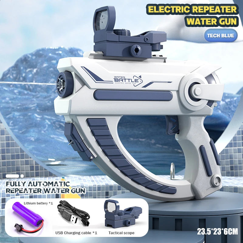 Fully Automatic Electric Water Gun Rechargeable Long-Range Continuous Firing Space Party Game Splashing Kids Toy Boys Gift