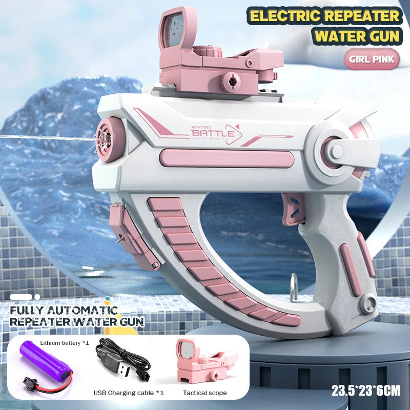 Fully Automatic Electric Water Gun Rechargeable Long-Range Continuous Firing Space Party Game Splashing Kids Toy Boys Gift