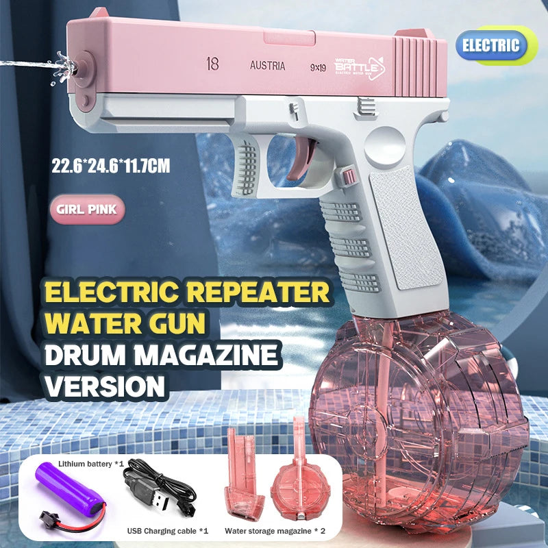 Fully Automatic Electric Water Gun Rechargeable Long-Range Continuous Firing Space Party Game Splashing Kids Toy Boys Gift