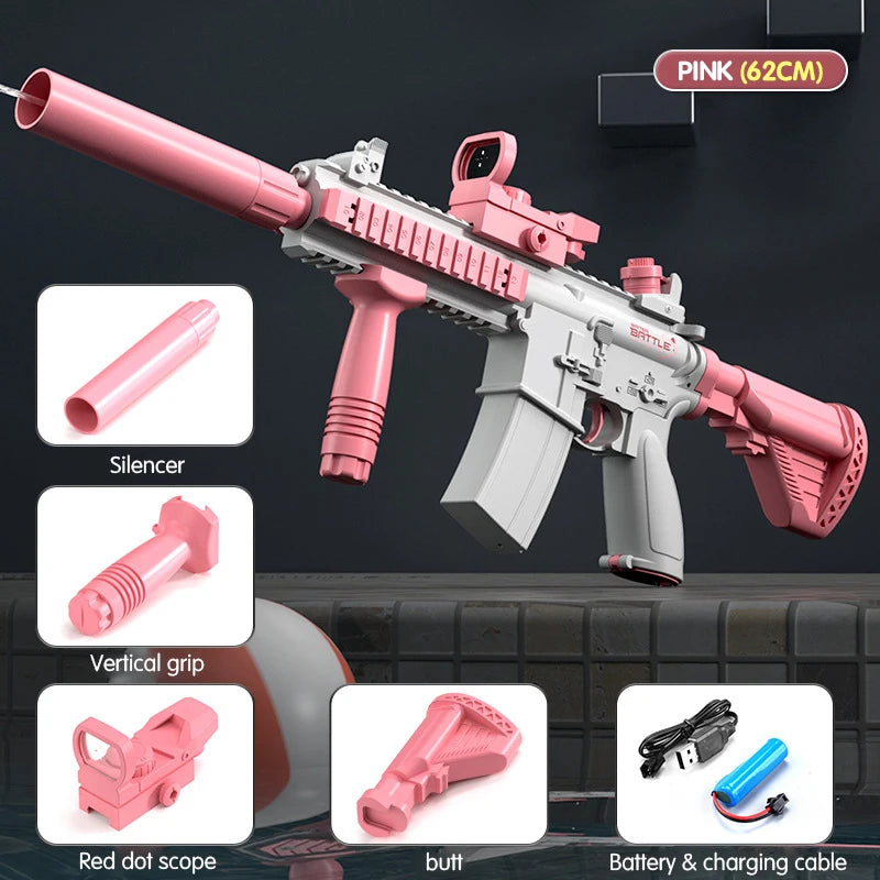 Fully Automatic Electric Water Gun Rechargeable Long-Range Continuous Firing Space Party Game Splashing Kids Toy Boys Gift