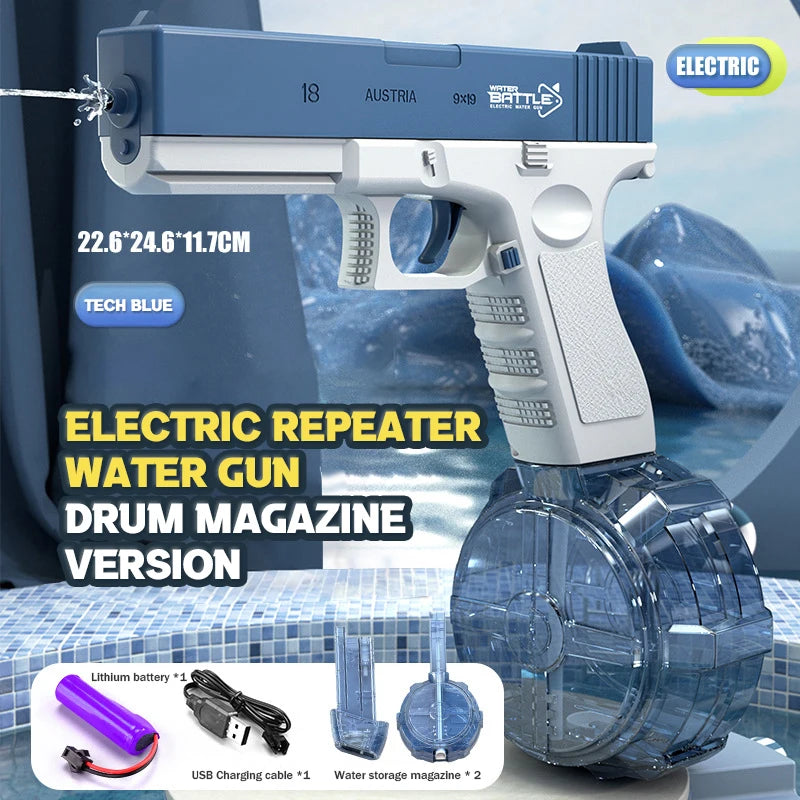 Fully Automatic Electric Water Gun Rechargeable Long-Range Continuous Firing Space Party Game Splashing Kids Toy Boys Gift